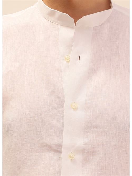 camicia bianca in lino Mik Mak | CAMICIALINOCOLLOCOREANOBIANCO